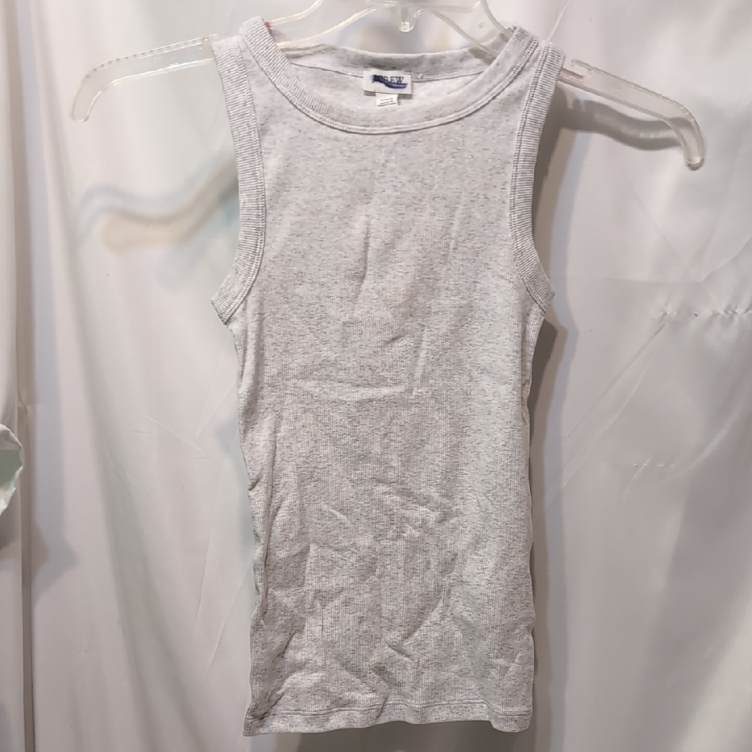J. Crew Light Gray High Neck Rib Tank Top Size Xxs Nwt
